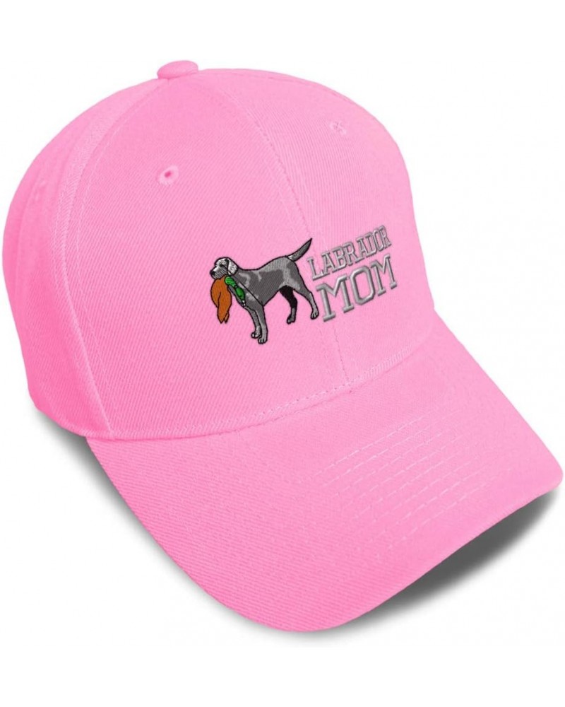 Custom Baseball Cap Labrador Mom Embroidery Acrylic Dad Hats for Men & Women Soft Pink Design Only $15.65 Baseball Caps