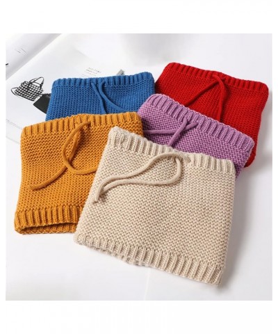 Knitted Neck Gaiters, Solid Color Soft Warm Neck Cover Adjustable Winter Knit Scarf for Women Men Blue $8.66 Scarves