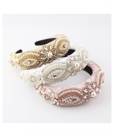 YANLITIAN Sponge Baroque Headband Ladies Light Luxury Rhinestone Pearl Personality Personalised Headband Suit (Color : 3) 1 $...