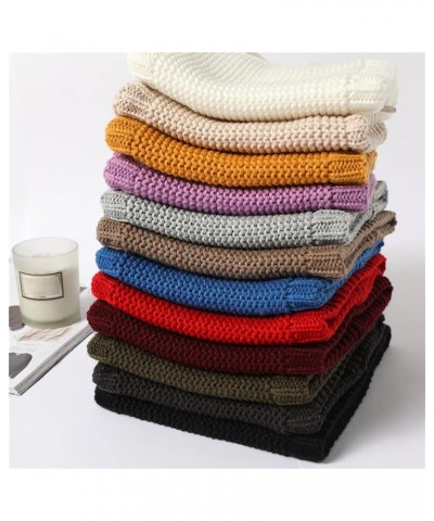 Knitted Neck Gaiters, Solid Color Soft Warm Neck Cover Adjustable Winter Knit Scarf for Women Men Blue $8.66 Scarves