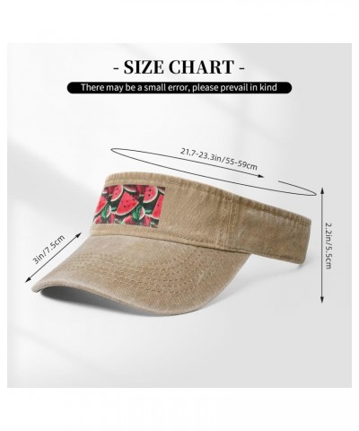 Red Watermelon Print Stylish Denim Open-Top Sun Hat for Everyday Wear and Sports $15.32 Sun Hats