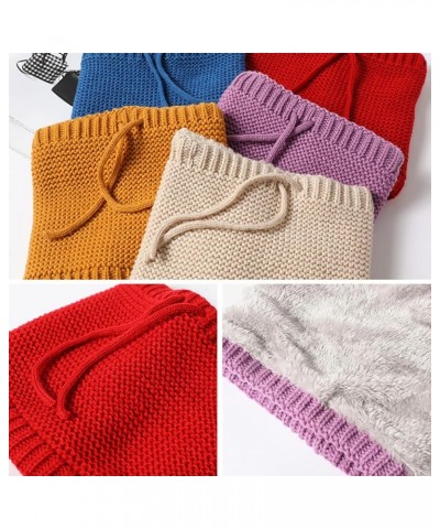 Knitted Neck Gaiters, Solid Color Soft Warm Neck Cover Adjustable Winter Knit Scarf for Women Men Blue $8.66 Scarves