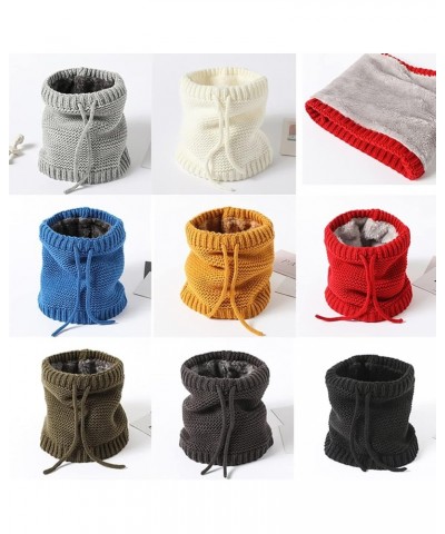 Knitted Neck Gaiters, Solid Color Soft Warm Neck Cover Adjustable Winter Knit Scarf for Women Men Blue $8.66 Scarves