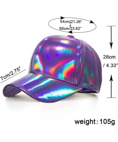 Women Summer Casual Baseball Cap Glitter PU Leather Adjustable Hat Summer Caps Travel Black $7.23 Sun Hats