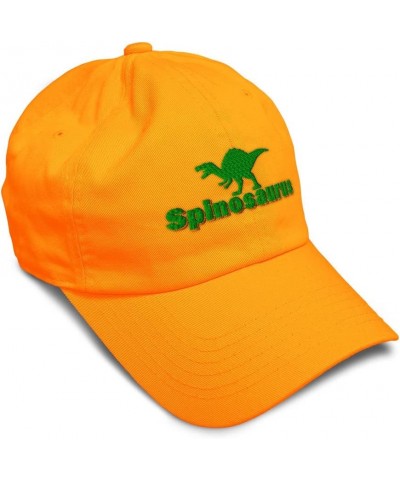 Custom Soft Baseball Cap Spinosaurus Dinosaurs Jurassic Twill Cotton Prehistoric Dad Hat for Men & Women Orange Design Only $...