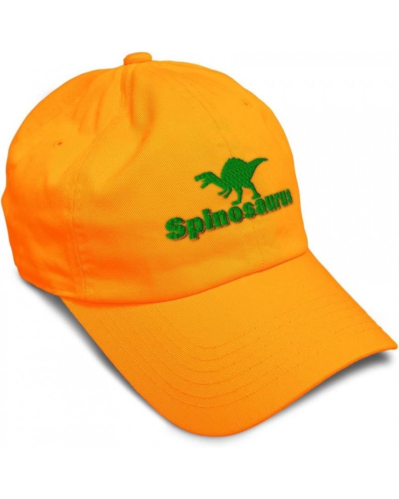 Custom Soft Baseball Cap Spinosaurus Dinosaurs Jurassic Twill Cotton Prehistoric Dad Hat for Men & Women Orange Design Only $...