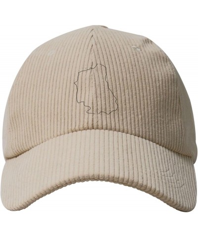 Lubelskie Geo Stub Baseball Cap for Men Women Caps Corduroy Hat Trucker Hats Beige $11.91 Baseball Caps