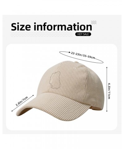 Lubelskie Geo Stub Baseball Cap for Men Women Caps Corduroy Hat Trucker Hats Beige $11.91 Baseball Caps