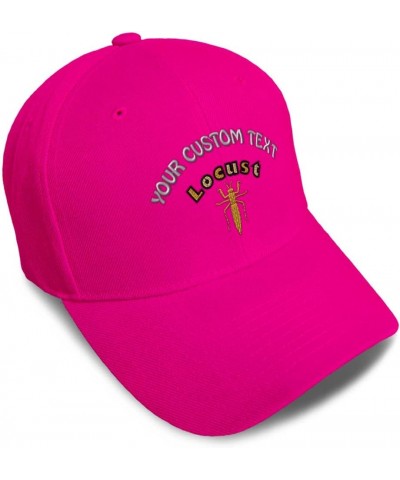 Custom Baseball Cap Locust Insects Nature Acrylic Biology Dad Hats for Men and Women Hot Pink Personalized Text Here $12.15 B...