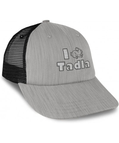 Custom Trucker Hat Baseball Cap I Rabbit Tadla A Bunny Cotton Animal Dad Hats for Men & Women Heather Gray Black Design Only ...