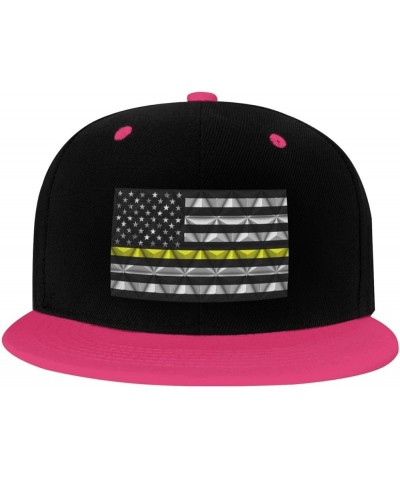 United States Thin Yellow Line Flag Snapback Hat for Men Women Baseball Cap Trucker Flat Bill Hats Dad Caps Pink $10.18 Baseb...