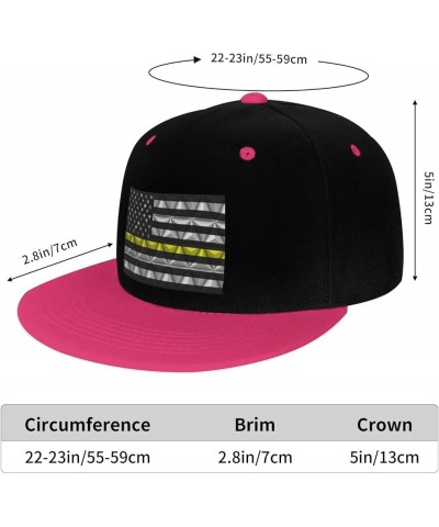 United States Thin Yellow Line Flag Snapback Hat for Men Women Baseball Cap Trucker Flat Bill Hats Dad Caps Pink $10.18 Baseb...