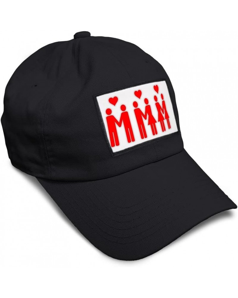 Soft Baseball Cap Gay Love Miscellaneous Image Characters Couples Couples Lovers Black Rectangle Patch $11.34 Baseball Caps