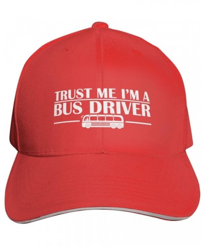 Trust Me I'm A Bus Driver Hat Black Brim Curved Baseball Cap Outdoor Sports Trucke Hat for Men Women Red $9.61 Baseball Caps