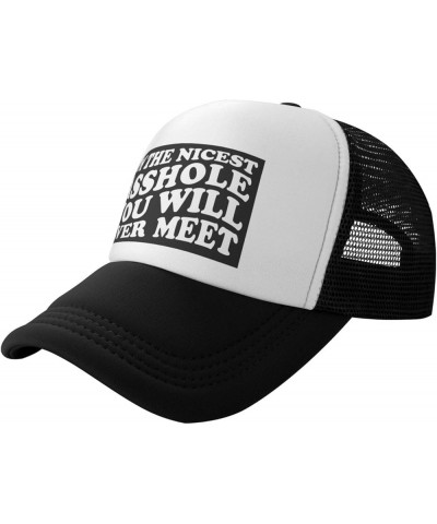 Unisex Baseball Caps Adjustable I'm The Nicest Asshole You Will Ever Meet Petty Quote Mesh Trucker Cap Classic Dad Hat Black ...