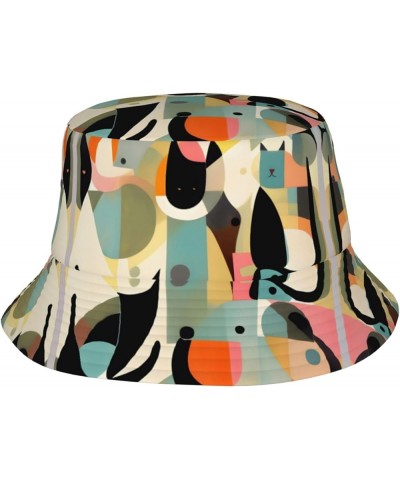 Tahitian Vacation Unisex Reflective Bucket Hat - Rave Summer Travel Beach Sun Hat, Foldable & Ideal for Festivals Mid-century...