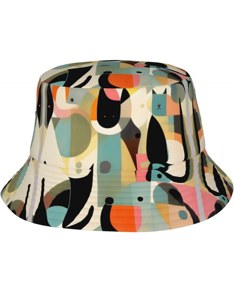 Tahitian Vacation Unisex Reflective Bucket Hat - Rave Summer Travel Beach Sun Hat, Foldable & Ideal for Festivals Mid-century...