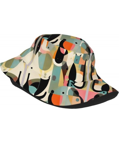 Tahitian Vacation Unisex Reflective Bucket Hat - Rave Summer Travel Beach Sun Hat, Foldable & Ideal for Festivals Mid-century...