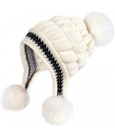 Skullies Rabbit Knitted Cap Fashion Hat Hats Winter Women Baseball Caps Suit Hat B-beige $13.47 Skullies & Beanies