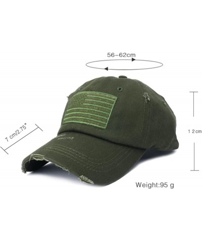 American Flag Hats for Men Women Embroidered USA Flag Baseball Cap Adjustable Outdoors Trucker Snapback Hat Green $5.81 Baseb...