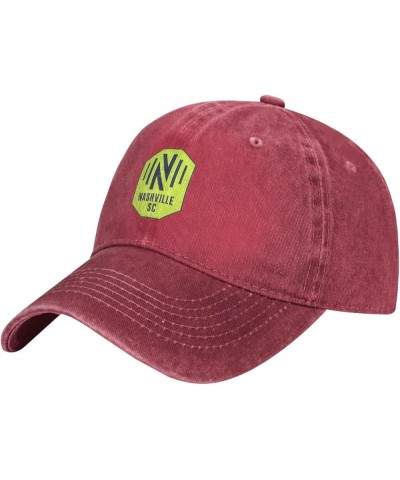 Nashville Sc Grommet Banner Cowboy Hats，Unisex Adjustable for Hat Baseball Cap Casquette Red $13.49 Cowboy Hats