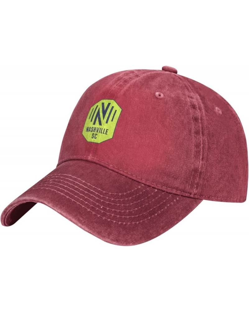 Nashville Sc Grommet Banner Cowboy Hats，Unisex Adjustable for Hat Baseball Cap Casquette Red $13.49 Cowboy Hats