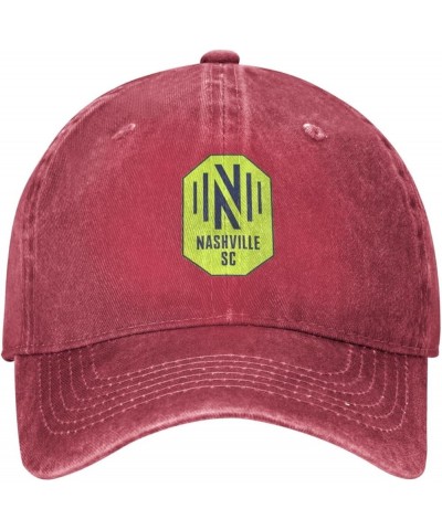 Nashville Sc Grommet Banner Cowboy Hats，Unisex Adjustable for Hat Baseball Cap Casquette Red $13.49 Cowboy Hats