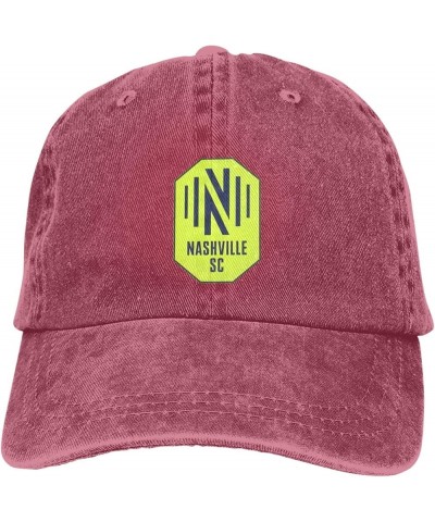 Nashville Sc Grommet Banner Cowboy Hats，Unisex Adjustable for Hat Baseball Cap Casquette Red $13.49 Cowboy Hats