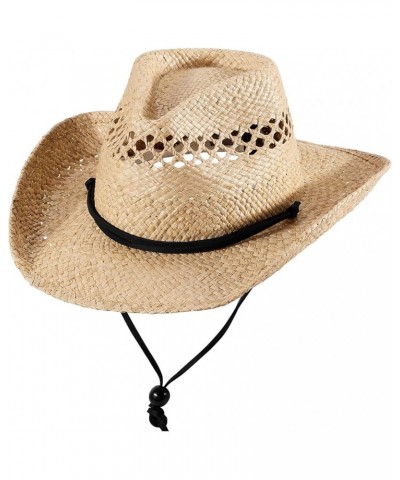 Straw Cowboy Hat Western Hats for Women Cowgirl Sun Beach Hat Summer Outback Shapeable Wide Brim Herbal $27.99 Cowboy Hats