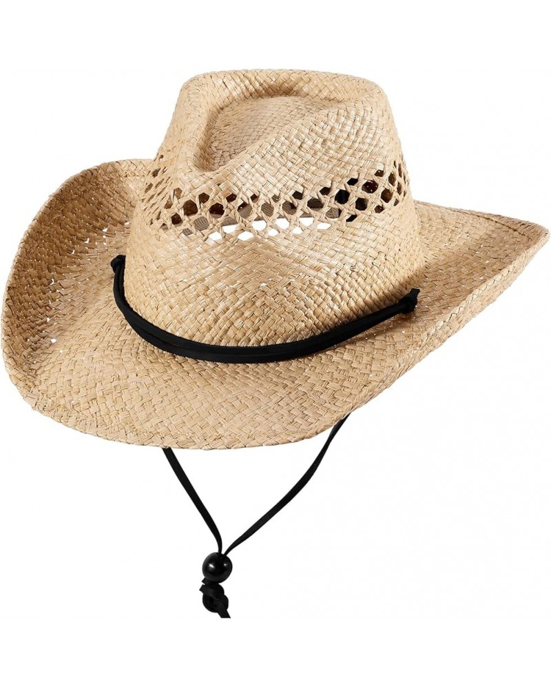 Straw Cowboy Hat Western Hats for Women Cowgirl Sun Beach Hat Summer Outback Shapeable Wide Brim Herbal $27.99 Cowboy Hats