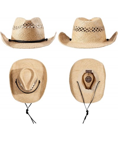 Straw Cowboy Hat Western Hats for Women Cowgirl Sun Beach Hat Summer Outback Shapeable Wide Brim Herbal $27.99 Cowboy Hats