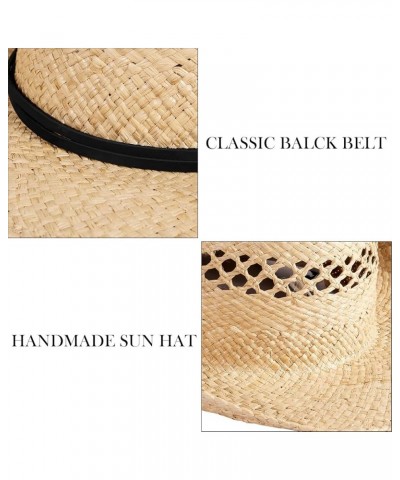 Straw Cowboy Hat Western Hats for Women Cowgirl Sun Beach Hat Summer Outback Shapeable Wide Brim Herbal $27.99 Cowboy Hats