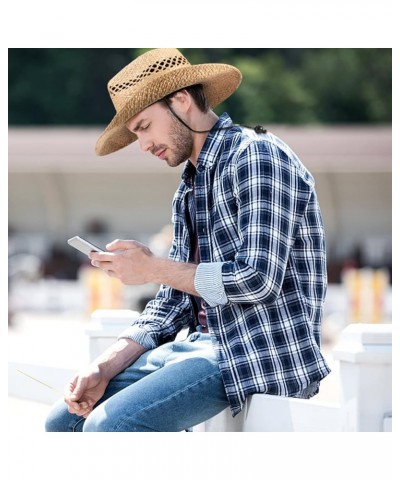 Straw Cowboy Hat Western Hats for Women Cowgirl Sun Beach Hat Summer Outback Shapeable Wide Brim Herbal $27.99 Cowboy Hats